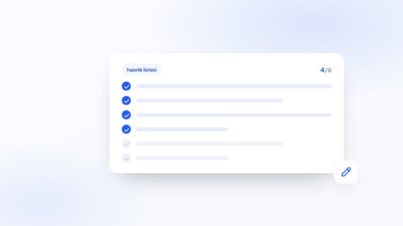 Web sitesi öncesi hazırlık listesi temsili