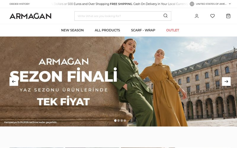 Armağan web sitesinin ana sayfa görünümü