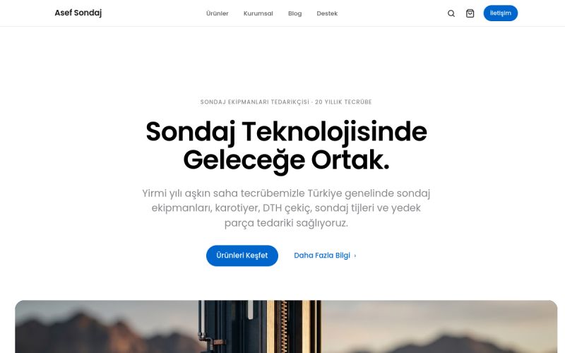 Asef Sondaj web sitesinin ana sayfa görünümü